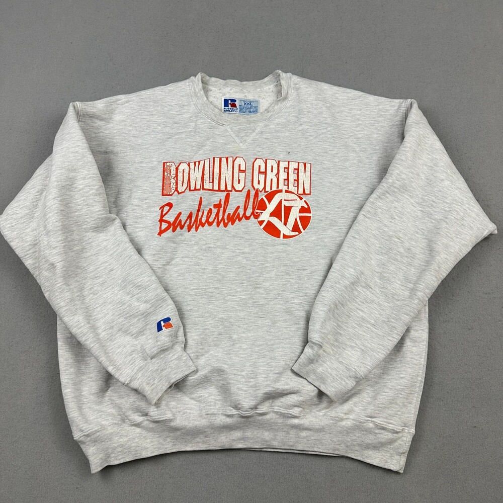 Vintage Bowling Green Sweatshirt Men 2XL Gray Russell Athletic Baketball USA *